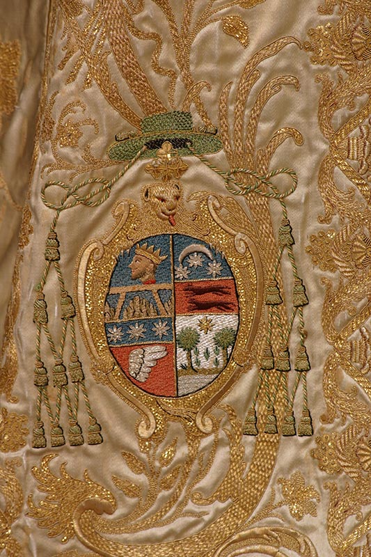 TERNO DEL CORPUS: Escudo del arzobispo Jorge y Galbán José Gualba (fl. 1777-1778)